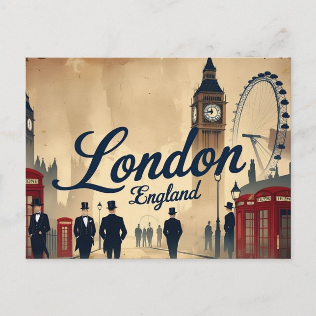 Carte Postale Londres classique en Retro (Devant)