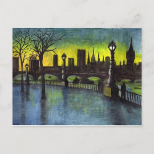 Carte Postale Londres en peinture nocturne
