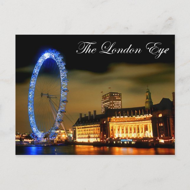 Carte Postale Londres oeil la nuit (Devant)