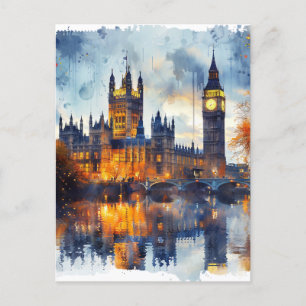 Carte Postale Londres Points de repère Night Scenery Royaume-Uni