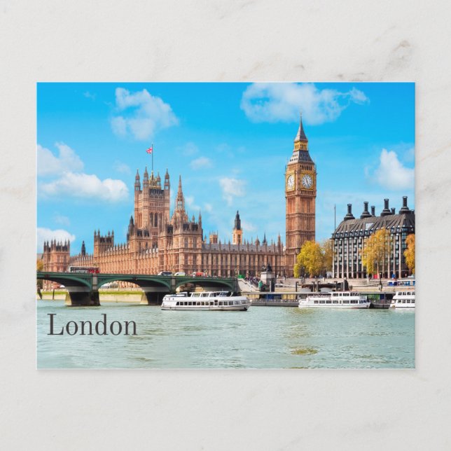 Carte Postale Londres, Royaume-Uni Big Ben View (Devant)