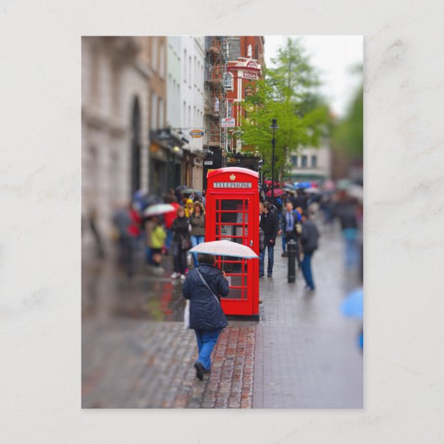 Carte Postale Londres typique - N'oubliez pas le parapluie (Devant)