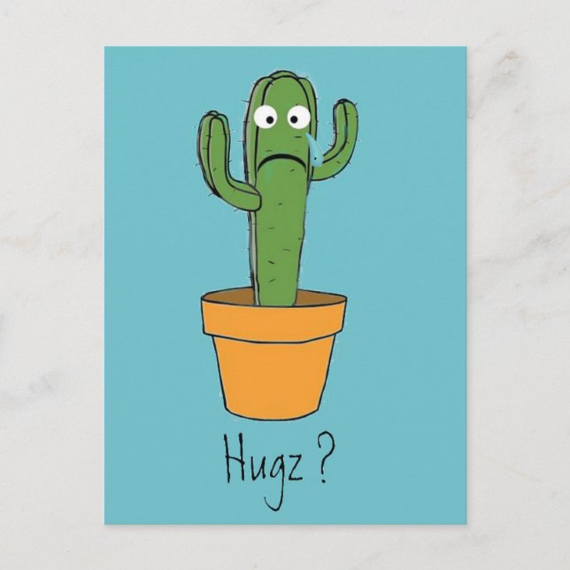 Carte Postale Lonely Cactus a besoin d'un gros dessin animé (Devant)