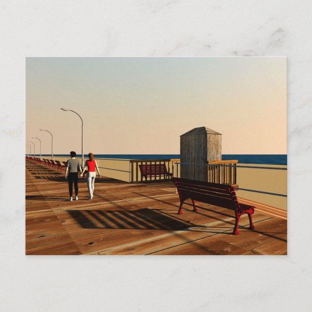 Carte Postale Long Beach Boardwalk, Long Island, New York (Devant)