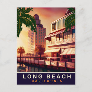 Carte Postale Long Beach, Californie, Front de mer, Voyage