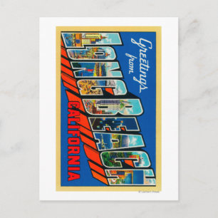 Carte Postale Long Beach, Californie - Grandes Lettres Scènes 2