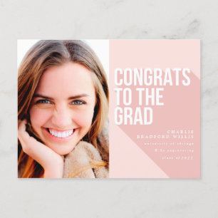 CARTE POSTALE LONGUE OMBRE FÉLICITE POUR LE ROSE BLANC GRAD