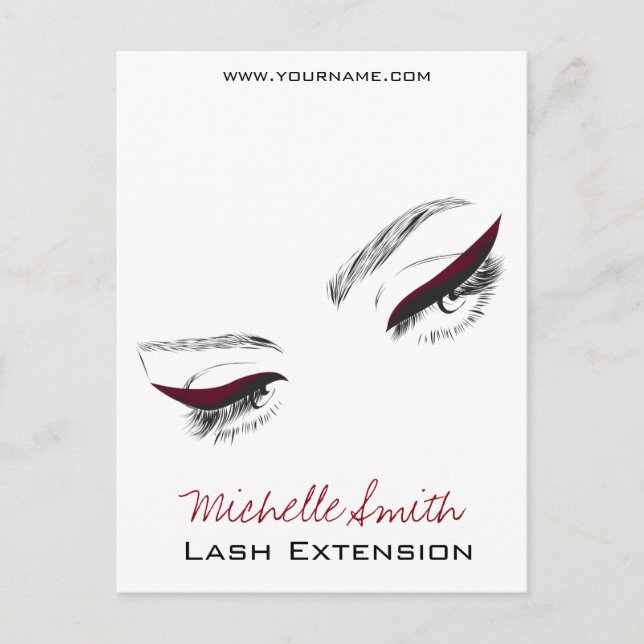 Carte Postale Longueur des cils face long oeilleur Extension Las (Devant)
