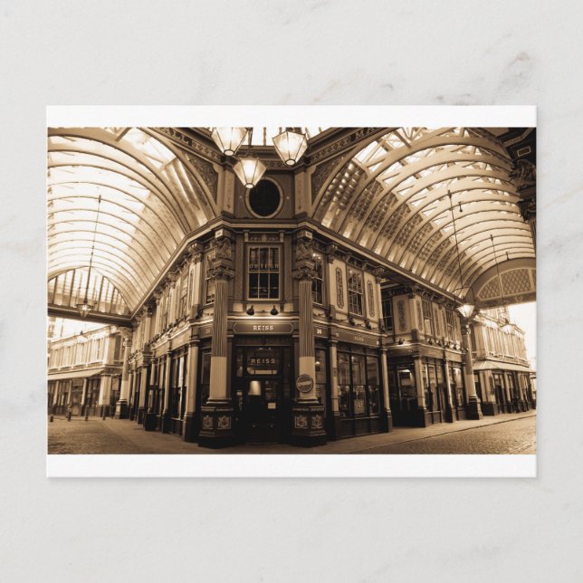 Carte Postale look antique du marché plomb Image (Devant)