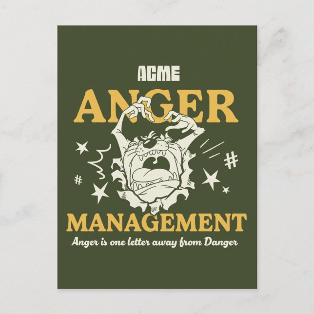 Carte Postale LOONEY TUNES™ Gestion de la colère de |TAZ™ ACME (Devant)