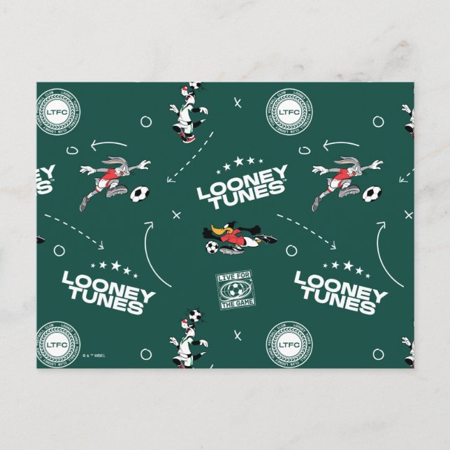 Carte Postale LOONEY TUNES™ Soccer Playbook Pattern (Devant)