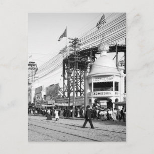 Carte Postale Loop the Loop Ride, avenue Surf, île Coney 1903