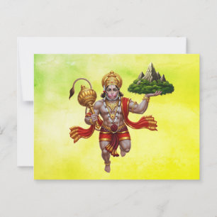 Carte Postale Lord Hanuman Flying Lifting Mountain