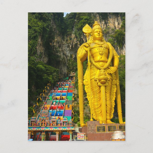 Carte Postale Lord Murugan & escaliers à Batu Caves 2 (Devant)