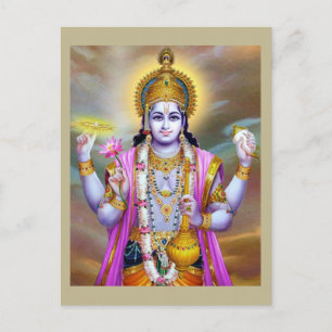 Carte Postale Lord Vishnu Floral Art