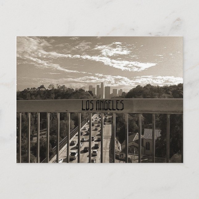 CARTE POSTALE LOS ANGELES BLACK&WHITE (Devant)