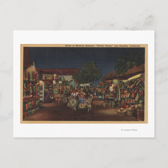 Carte Postale Los Angeles, CA - Olvera Street (Devant)