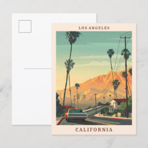 Carte Postale Los Angeles California Elegant Vintage voyage Art