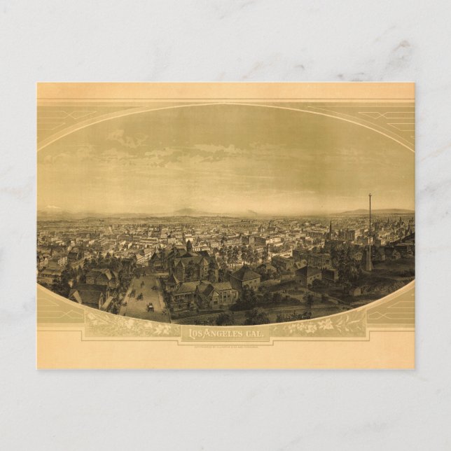 Carte Postale Los Angeles, Californie (1888) (Devant)