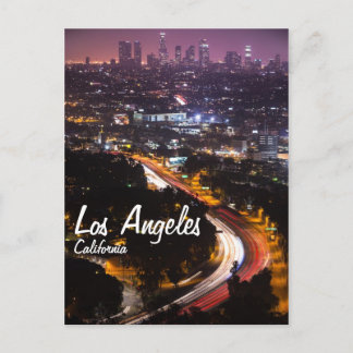 Carte Postale Los Angeles, Californie Skyline la nuit