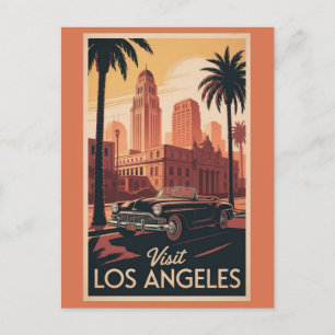 Carte Postale Los Angeles Californie Voiture Ancienne Ciel de la