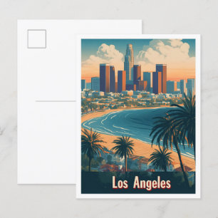 Carte Postale Los Angeles Caroline du Sud USA Illustration de vo