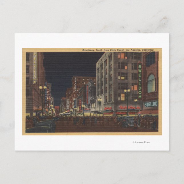 Carte Postale Los Angeles, CASouth Vue de Broadway à partir de l (Devant)