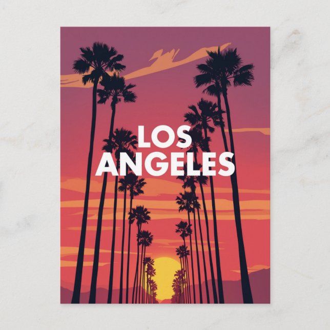 Carte Postale Los Angeles Palm Tree Sunset Graphic (Devant)