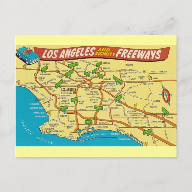 Carte Postale Los Angeles vintage (Devant)
