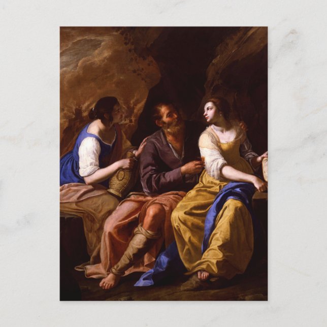 Carte Postale Lot et ses filles par Artemisia Gentileschi Pos (Devant)