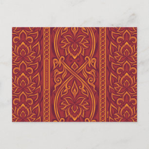 Carte Postale Lotus Luxe Tapestry Motif - Le Lotus Blanc