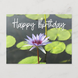 Carte Postale Lotus pourpre dans l'étang Joyeux anniversaire