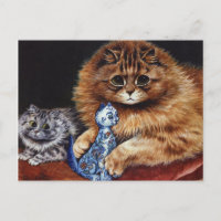 Louis Wain Chat tenant un Cat Trinket