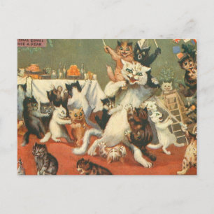 Carte Postale Louis Wain Joyeux Noël