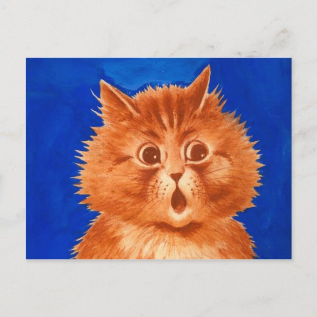 Carte Postale Louis Wain Surpris Chat Orange (Devant)