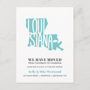 Carte Postale LOUISIANA Nous avons déplacé Nouvelle adresse Nouv