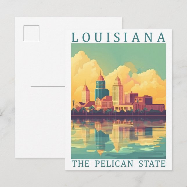 Carte Postale Louisiana the Pelican State USA Travel Place (Devant / Derrière)