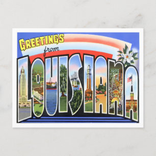 Carte postale Louisiana Vintage Big Letters
