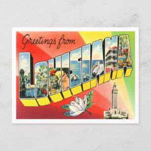 Carte postale Louisiana Vintage Big Letters