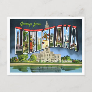 Carte postale Louisiana Vintage Big Letters