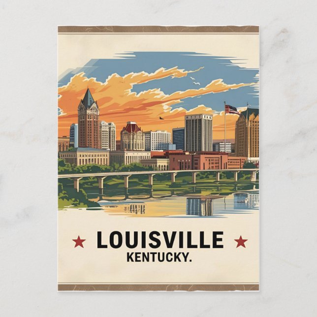 Carte Postale Louisville Kentucky USA Skyline (Devant)