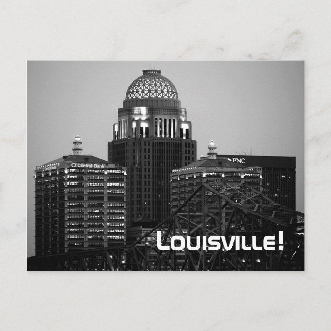 Carte Postale Louisville, KY - Black & White Print (Carte postal (Devant)