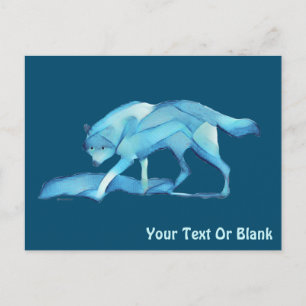 Carte postale Loup bleu