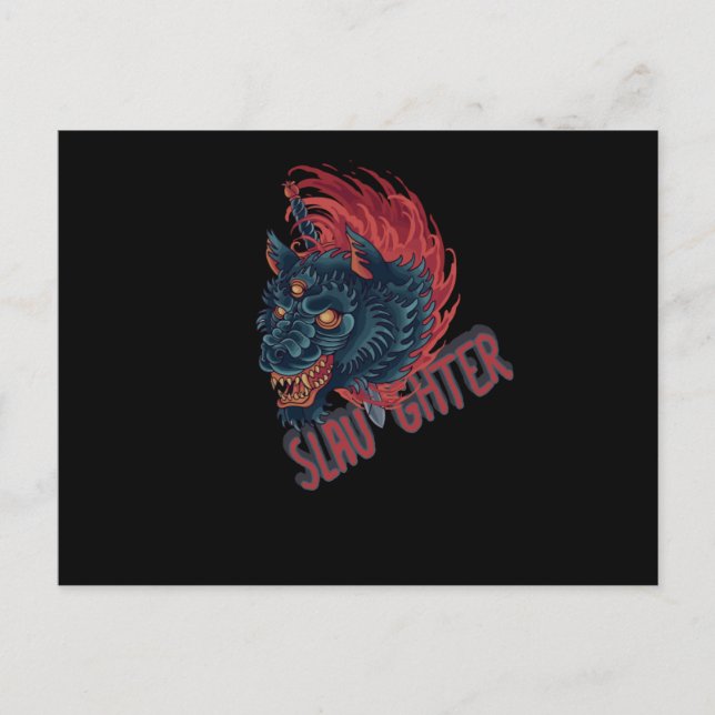 Carte Postale Loup d'abattre (Devant)