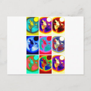 Carte Postale Loup d'art pop