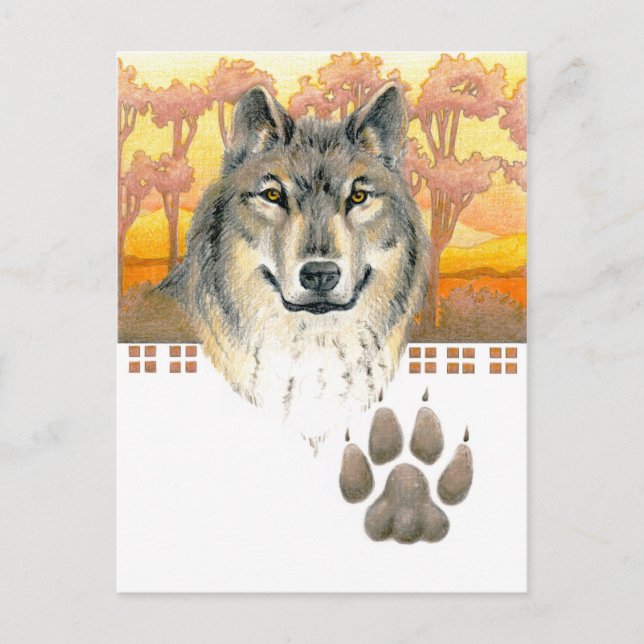 Carte Postale Loup des arts et de l'artisanat (Devant)