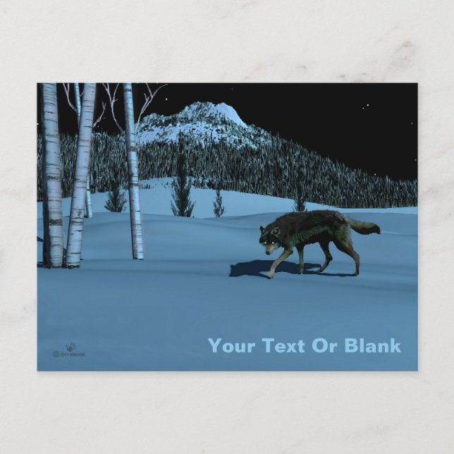 Carte Postale Loup d'hiver - Tapetum Lucidum (Devant)