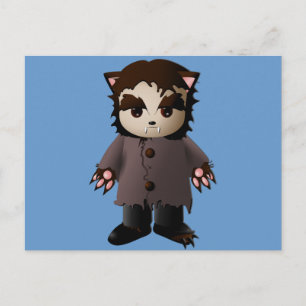 Carte Postale Loup-garou mignon