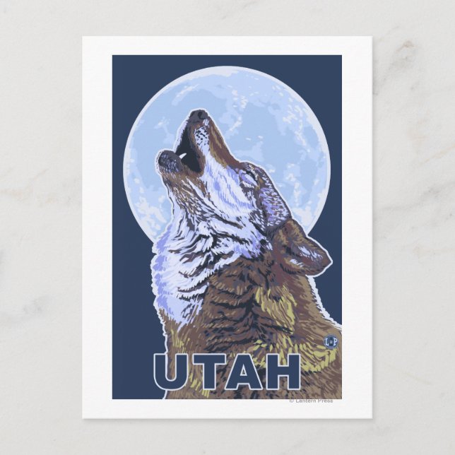 Carte Postale Loup gris HowlingUtah (Devant)