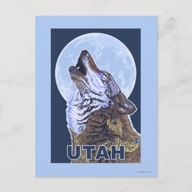 Carte Postale Loup gris HowlingUtah (Devant)